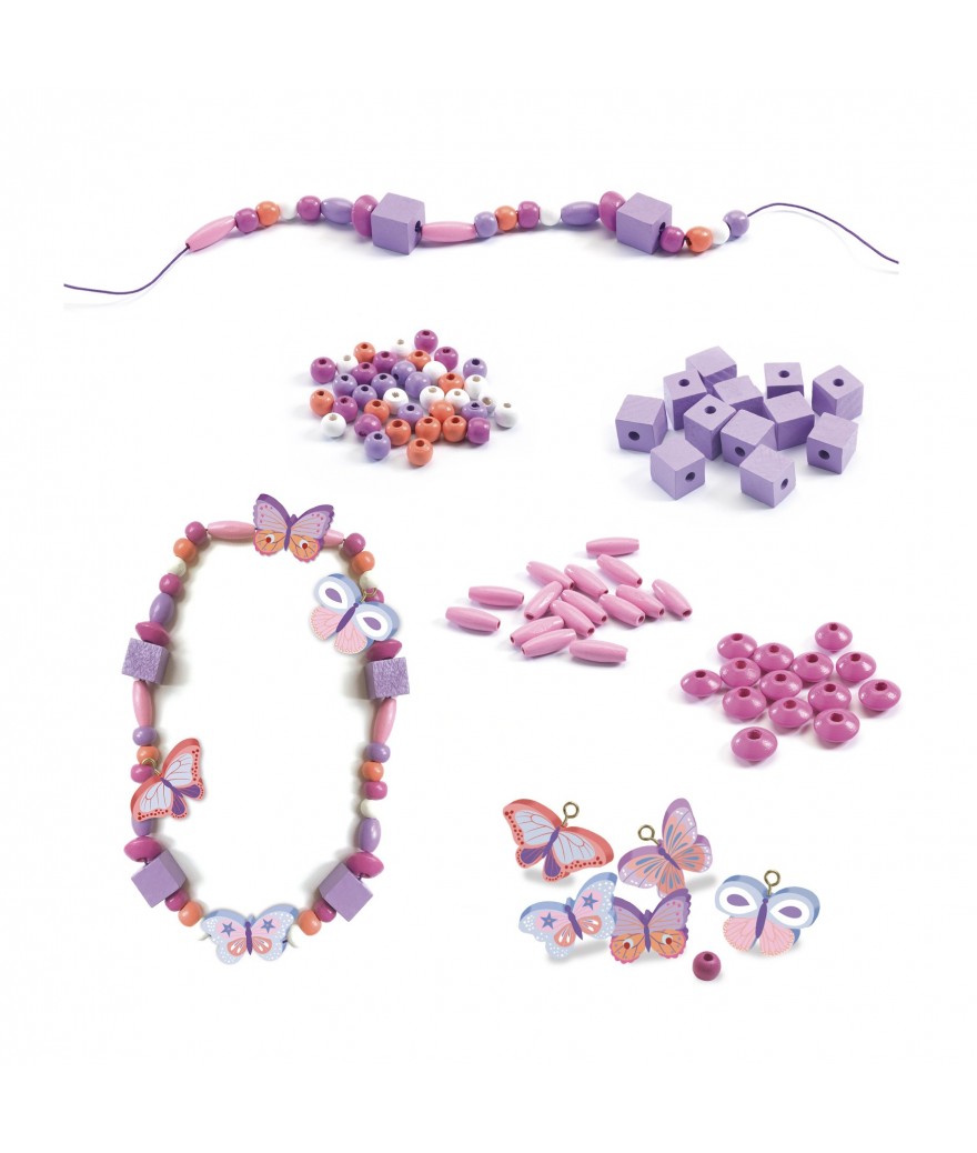 Djeco Houten kralen – Vlinders