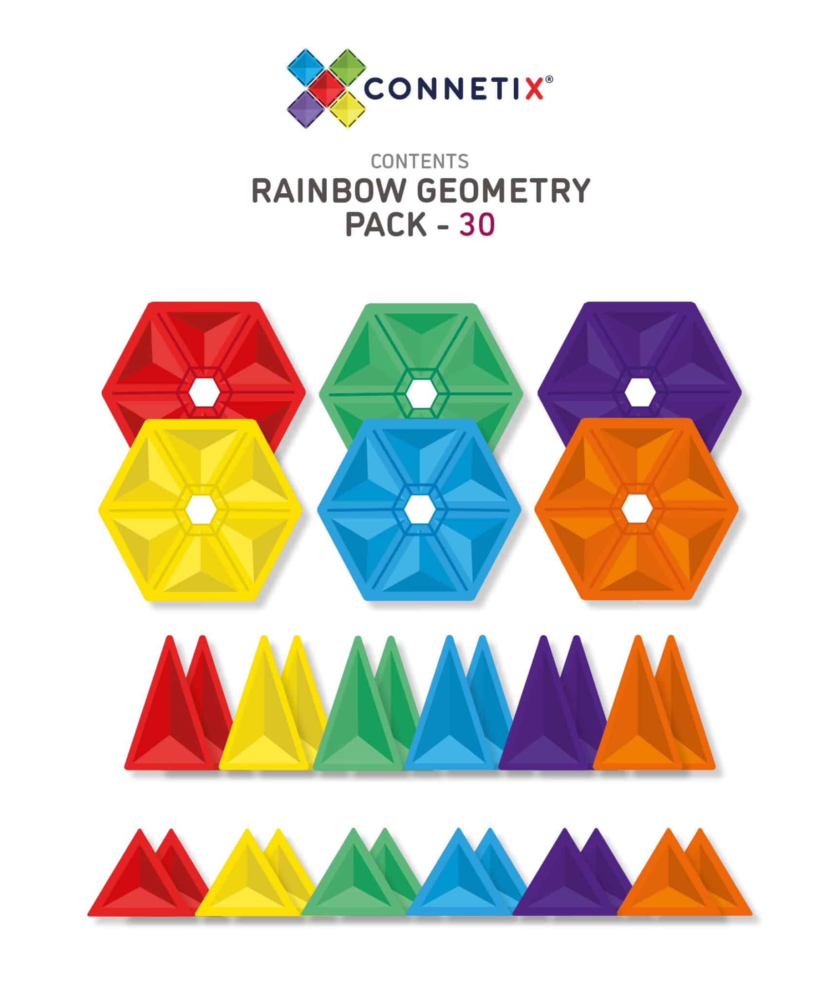 Connetix Rainbow Geometry Pack - 30 delig