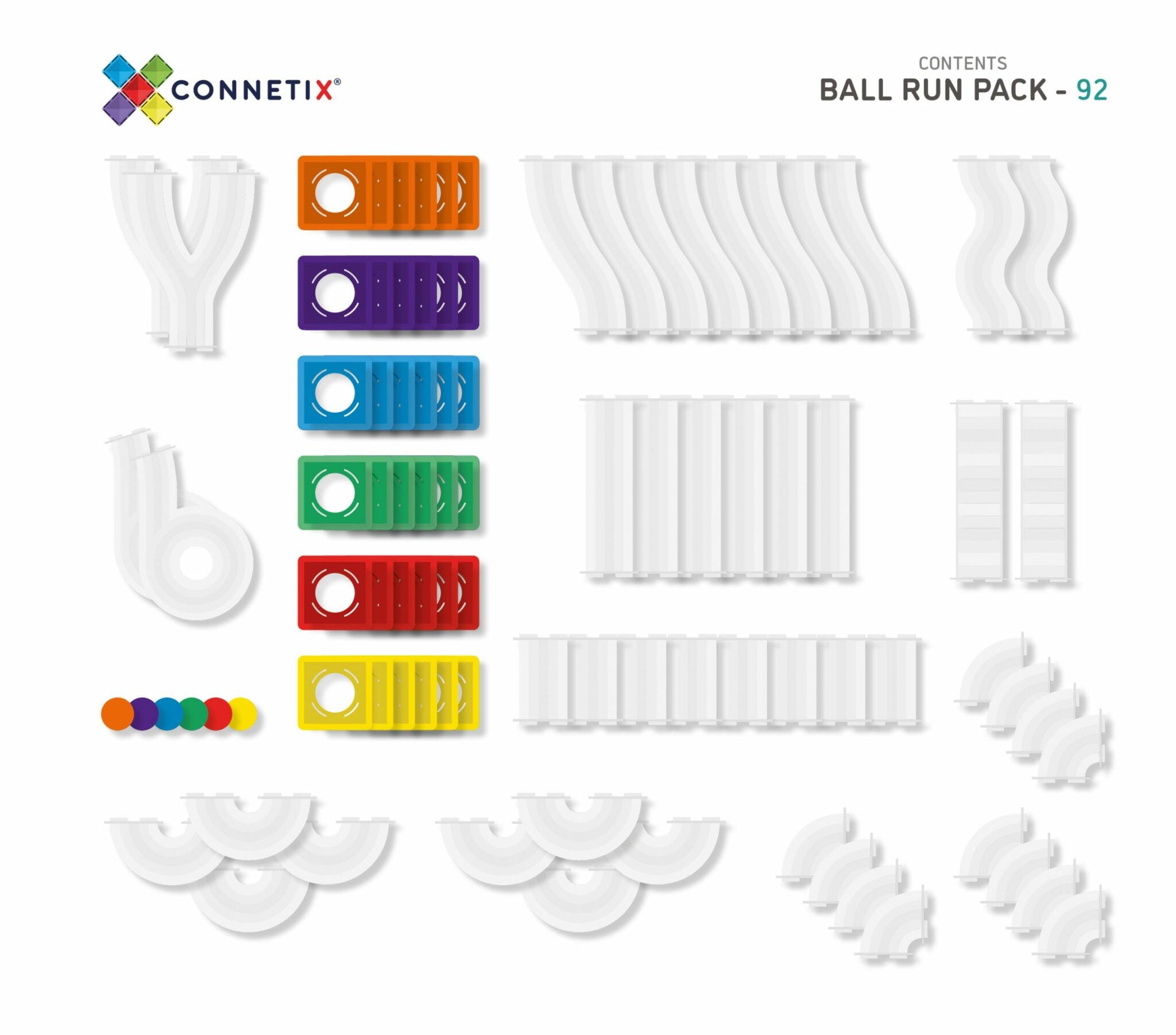 Connetix Rainbow Ball Run Pack 92 st