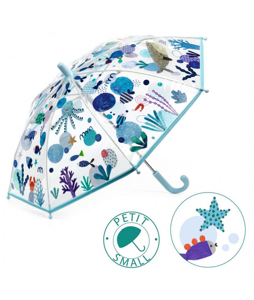 Djeco Paraplu Zee ( blauw) klein  ( alleen in winkel verkrijgbaar)