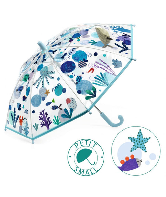 Djeco Paraplu Zee ( blauw) klein  ( alleen in winkel verkrijgbaar)