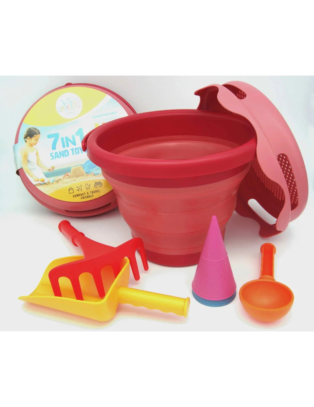 Compactoys 7in1 Sand Toys - Strandset Rood