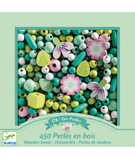 Djeco Houten kralen – Bloemen en Blaadjes
